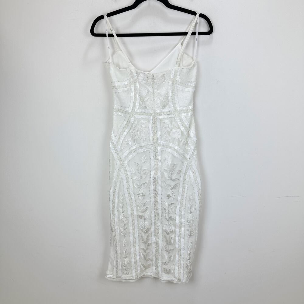 Lulus Alluring Interest White Sequin Embroidered Sleeveless Midi Dress Small NWT - Picture 13 of 13
